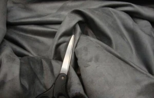 CHARCOAL Suede fabric Polyester micro faux suede 58" wide upholstery fabric - Picture 1 of 2