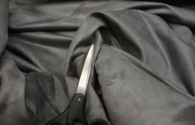 CHARCOAL Suede fabric Polyester micro faux suede 58" wide upholstery fabric