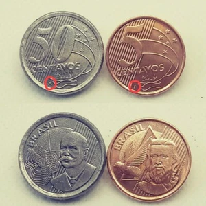 Coins Brazil Coin 5 and 50 Centavos 2019A KM# 648A and 651A UNC - Picture 1 of 5