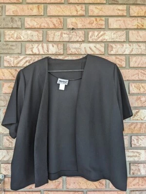 Chaqueta Blazer Anthony Richards-Mujer Plus-Talla 20-Negro-Manga Larga-Frente Abierto Foto 1 de 4