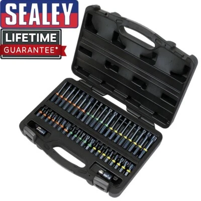 Sealey Bit Set Impact Premier TRX-Star*/Hex/Spline 42pc 3/8" & 1/2"Sq Drive - Image 1 of 4