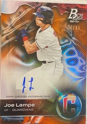 🔥2023 Bowman Platinum Joe Lampe Rookie Orange Foil /25 Autograph Guardians🔥 - Image 1 of 2