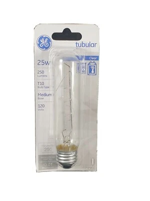 GE 25 Watt Tubular 25T10 Picture Appliance aquarium cabinet light bulb clear  - Image 1 of 3
