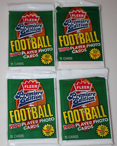 1990 Fleer Premiere Editio (4-PACKS) NFL Football Factory Sealed 15 Cards / Pack