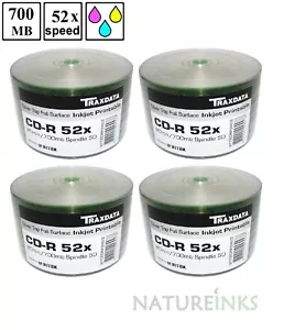 200 discos CD-R 52x plateados imprimibles Traxdata 700 MB 80 min discos CD en blanco Ritek - Imagen 1 de 2