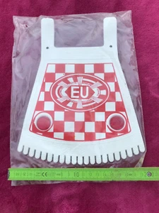Oldtimer Mofa Moped Spritzschutz Spritzlappen „EU“!!! Rot/weiß Reflektoren NEU ! - Bild 1 von 4