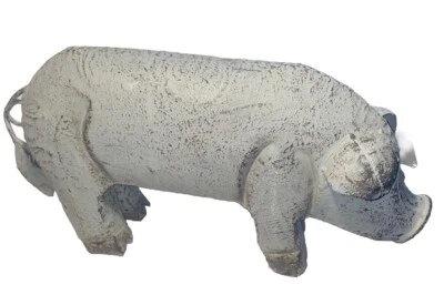 Estatua de cerdo de metal galvanizado de 17 pulgadas aspecto rústico primavera decoración de hogar o jardín Foto 1 de 4