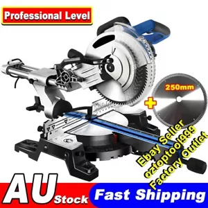 2500W 250mm Sliding Compound Mitre saw Corded Electric Drop Saw & 80T Saw Blade - Picture 1 of 12