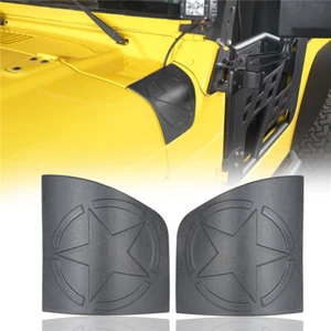 Pair Star Car Hood Panel Cowl Armor Cover Guards For 1997-2006 Jeep Wrangler TJ - Picture 1 of 11