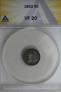 1832  .05  ANACS  VF 20   1800's Half Dime, CAPPED BUST Half Dime - Picture 1 of 2