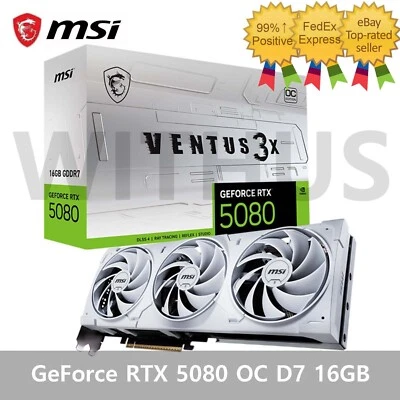 MSI GeForce RTX 5080 VENTUS 3X OC WHITE D7 16GB Gaming Graphics Card_ - Image 1 of 4