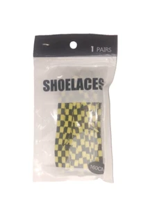 FLAT CHECKERED Athletic SHOE LACES Sneaker Casual Shoe Strings - Picture 1 of 1