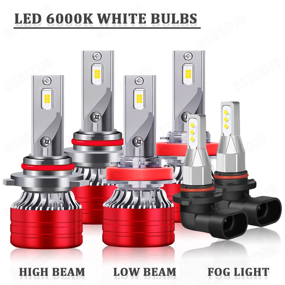 Faros LED de haz alto bajo antiniebla bombillas blancas para Acura MDX 2004 2005 2006 Foto 1 de 4