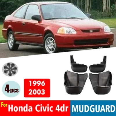 Mud Flaps Splash Guards Fender For Honda Civic 96-03 4Doors 4Pcs Side Mud Guards - Image 1 of 4