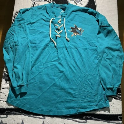 Camiseta San Jose Sharks Spirit Camiseta Manga Larga Fanáticos NHL/Talla Adulto Grande Foto 1 de 4