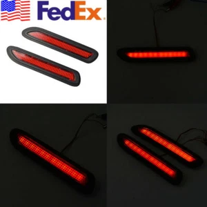 ENVÍO A EE. UU. Par de luces reflectoras de parachoques trasero universal para automóvil lente roja LED antiniebla - Imagen 1 de 10