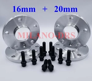 KIT 4 DISTANZIALI RUOTA 16+20mm VW TRANSPORTER T5 - T6 + BULLONI BLACK - Imagen 1 de 1