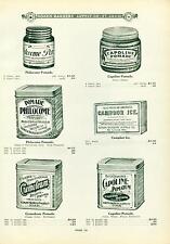 Catalog Page Ad  Koken Barber Supply Barbershop Pomade Cream Cans Camphor 1910
