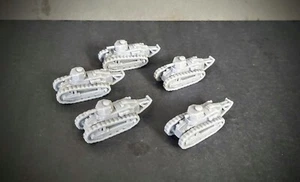 Ho Scale Great War FT-17 Tank Platoon Lot 1/87th X5 Resin - Bild 1 von 6