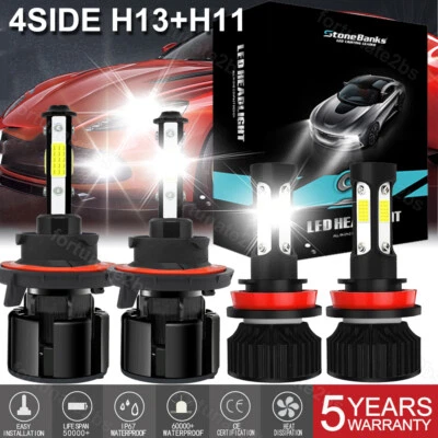 Combo de 4x bombillas LED faros antiniebla de haz alto bajo para Chevy Cruze 2011-2015 Foto 1 de 4