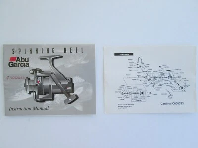 Carrete giratorio vintage ABU Garcia Cardinal C6000S3 lista de piezas y manual de instrucciones Foto 1 de 4