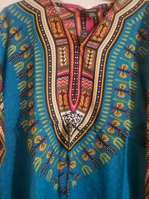 Mujeres Caftán Africano Dashiki Kaftan Hippie Boho Cóctel Vestido Informal Talla Libre  Foto 1 de 4