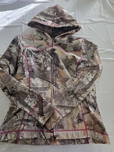 Roper Girls Tan Pink Camouflage Full Zipper Western Fleece Jacket Size L - Picture 1 of 5