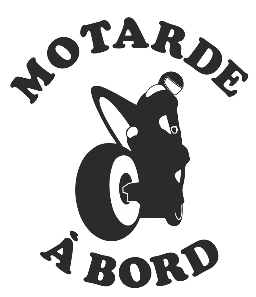 STICKER autocollant MOTARDE A BORD 2 COLORIS BLANC