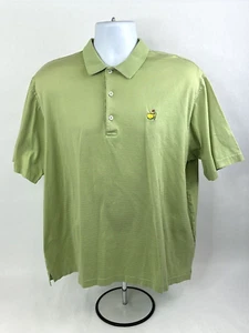VTG Masters Polo Shirt Bobby Jones Mens XL Green Striped Made In Italy Golfer - Picture 1 of 13
