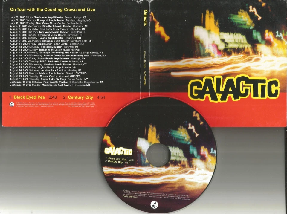GALACTIC Rare Sampler Black / century PROMO DJ CD Single w/ COUNTING CROWS DATES - Image 1 of 1