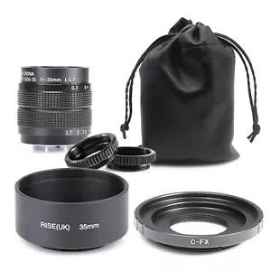 Fujian 35mm f/1.7 CCTV Cine lens for Fuji Fujifilm X-Pro1camera +adapter&hood&po - Picture 1 of 10