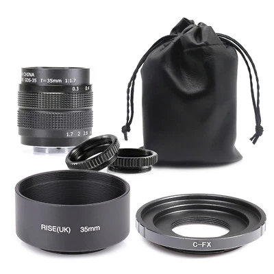 Fujian 35mm f/1.7 CCTV Cine lens for Fuji Fujifilm X-Pro1camera +adapter&hood&po - Image 1 of 4
