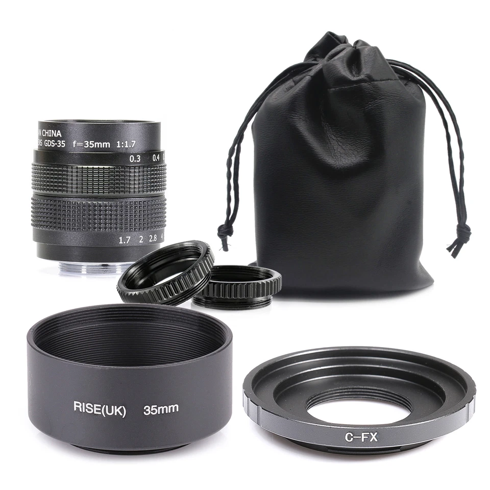 Fujian 35mm f/1.7 CCTV Cine lens for Fuji Fujifilm X-Pro1camera +adapter&hood&po - Image 1 of 4