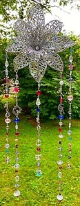 FLOWER SUNCATCHER-FAIRY,-BUTTERFLIES,STARS,BIRD-HANDCRAFTED-3 DIMENSIONAL # 903 - Picture 1 of 5