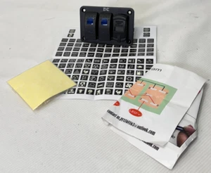 2 Gang Wippschalter Aluminium Panel mit Voltmeter & Dual USB (4,8 Ampere) schnell - Bild 1 von 8