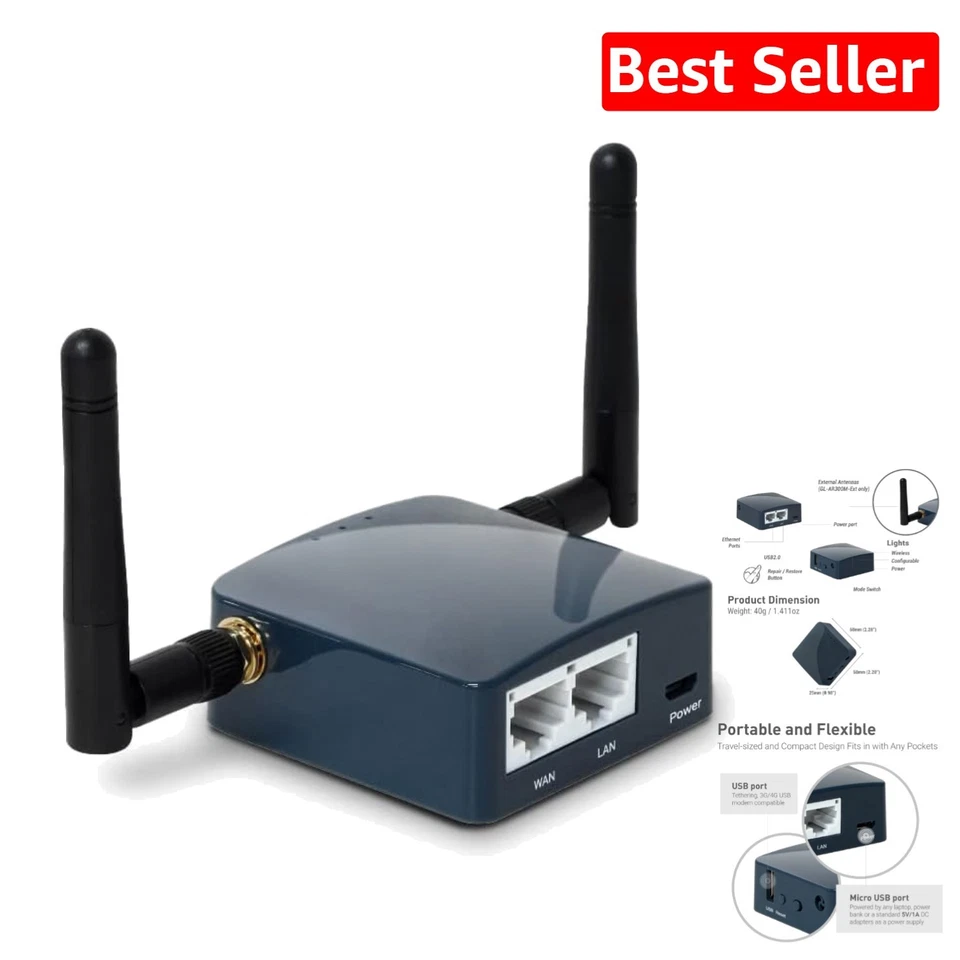 Lightweight Mini Wi-Fi Router - Ideal for Hotel & Public Internet Security - Image 1 of 4