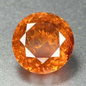 5.65 Ct Perfect Round Cut 9.8 x 9.5 MM 100% Natural Reddish Orange Sphalerite - Picture 1 of 5