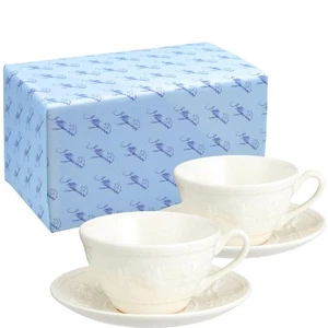 Wedgwood Official Gift Wrapping: Festivity Ivory Pair Teacup & Saucer, 250Ml, C_ - Picture 1 of 6