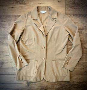 Vtg 1970s Women’s Tan Corduroy Blazer Jacket Academia Style Two Button Sz M - Picture 1 of 5