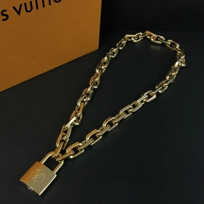 Collar EGA Louis Vuitton Borde LV Cadena Tono Dorado 173.5g Collar*/7BD0172 Foto 1 de 4