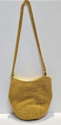 Vintage Rodo Gold Tone Thread Mesh Purse Snap Closure Made In Italy - Image 1 of 4