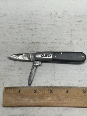 Cuchillo de 2 hojas vintage Case XX misma línea Barlow negro mango liso muy raro Foto 1 de 4