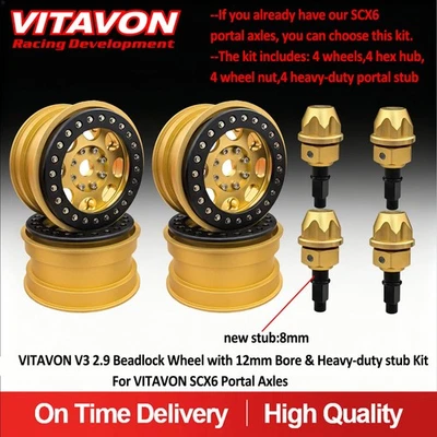 VITAVON 2.9 Tire/wheels 12mm Bore & 8mm Heavy Duty Stub For VITAVON Portal Axle - Image 1 of 4