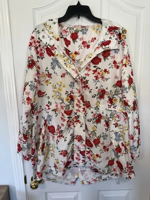 Chaqueta de lluvia floral Linda Anderson XL Foto 1 de 4