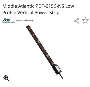 Middle Atlantic product PD-615C-NS, 6-outlet, 15 amp Power Strip 60hz 120vac NEW - Picture 1 of 6