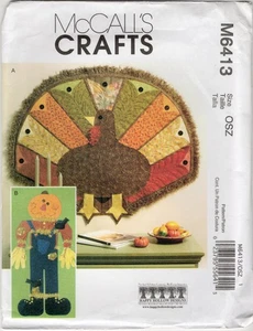 2011 McCall's Sewing Pattern #M6413 Fall Holiday Turkey Scarecrow Decor Uncut - Picture 1 of 4
