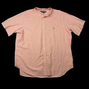 Ralph Lauren Hemd Herren 3XLT Tall Orange Gingham Check Classic Fit Button Down - Bild 1 von 5