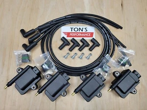 High Output IGN1A IGTB 4 Cylinder Smart Ignition Coil Conversion & Plug Wire kit - Picture 1 of 5