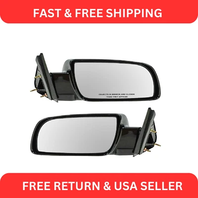 Juego de 2 pares de espejos laterales manuales negros izquierda derecha y derecha derecha derecha para camioneta Foto 1 de 4