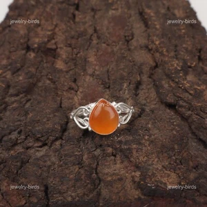 Carnelian Stone Sterling Silver Stackable Handmade Artisan Unique Ring Jewelry - Picture 1 of 7